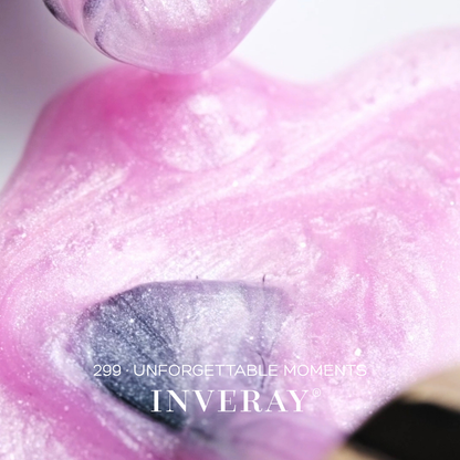 Verniz gel rosa com brilho nº 299 Unforgettable Moments da Inveray