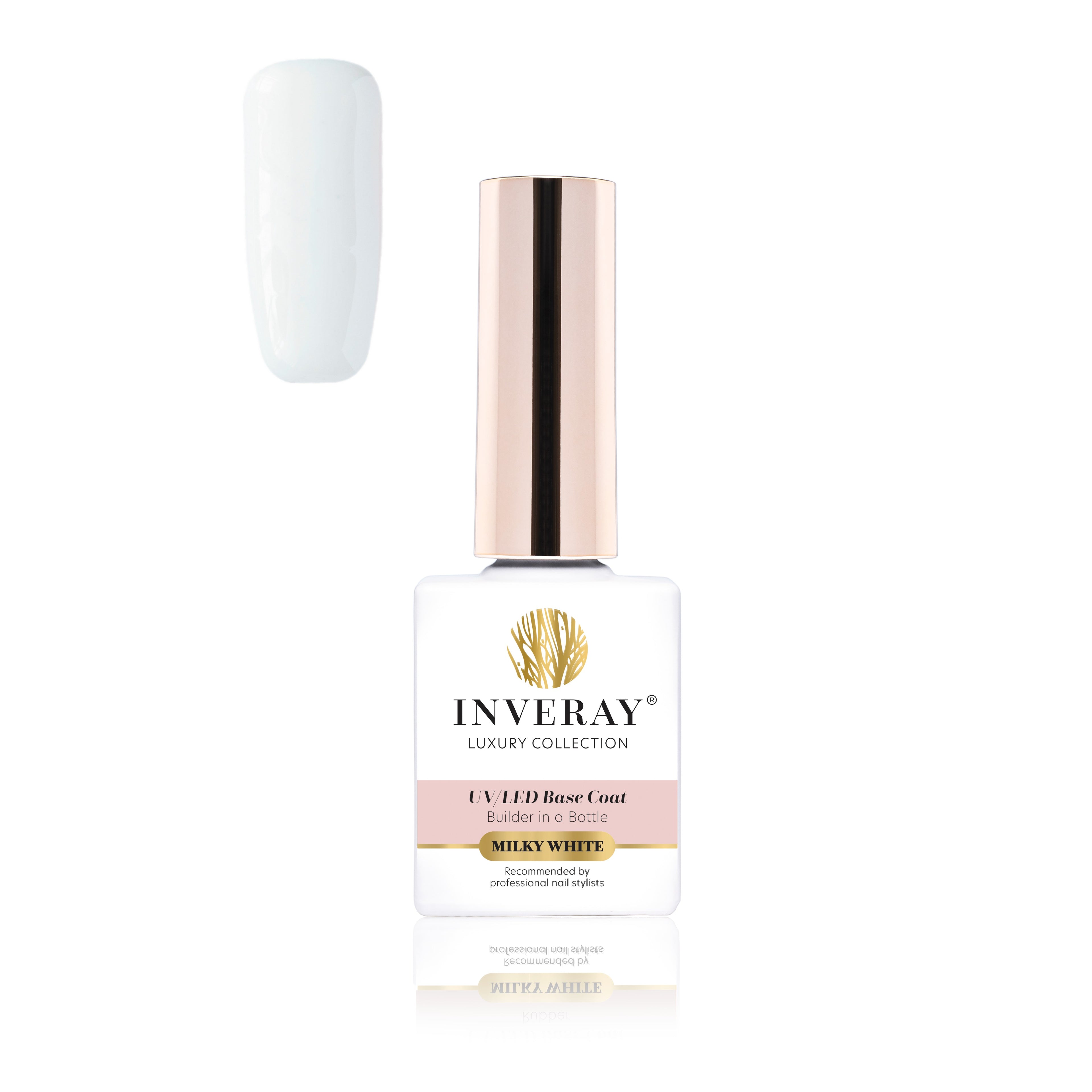 Capa base MILKY WHITE de Inveray UV/LED Builder in a Bottle Colección de lujo