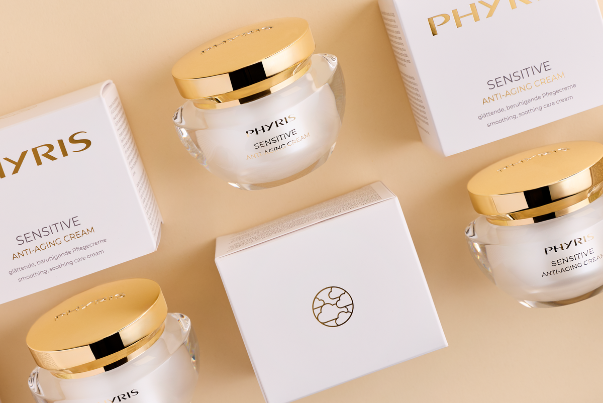 Creme de rosto de cosmética profissonal alemã Phyris com nova gama Sensitive Anti-aging. 