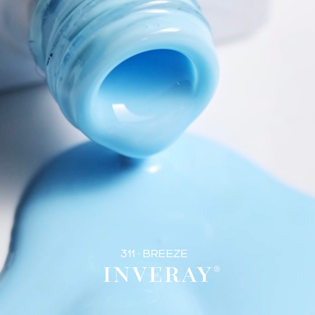 Verniz gel Inveray Nº311 Breeze, azul pastel, frasco 10ml