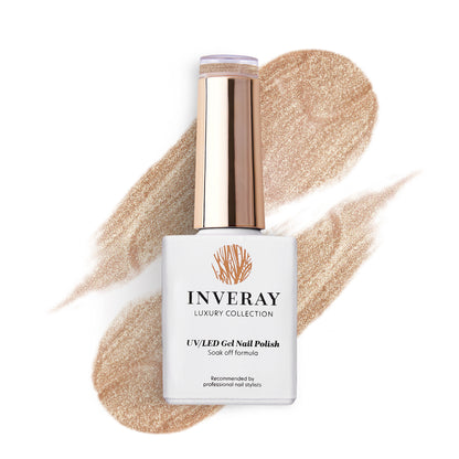 Amostra de cor champanhe-bege com efeito cat eye – Inveray 312 Desert Glow